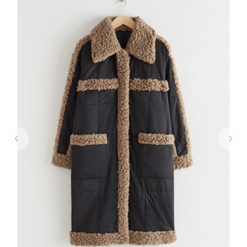 Oversized Faux Shearling Puffer Coat